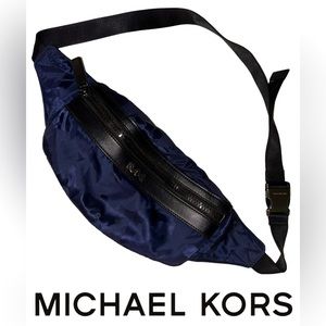 Men’s- Michael Kors Blue Camouflage Print Belt Bag- Excellent Used Condition 💼